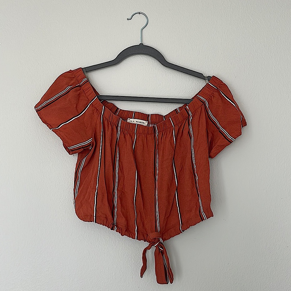 Orange Off-The-Shoulder Crop Top